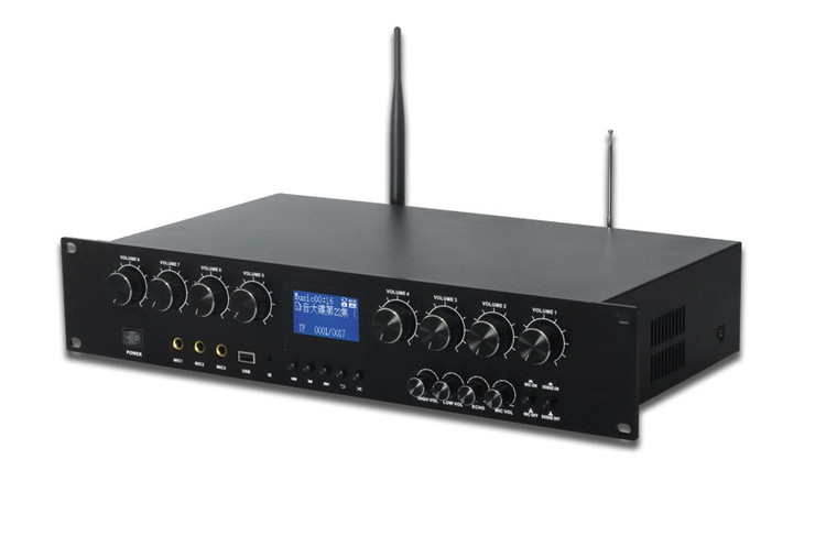 آمپلیفایر رومیزی هشت کانال SOS JX600-8 از بغل