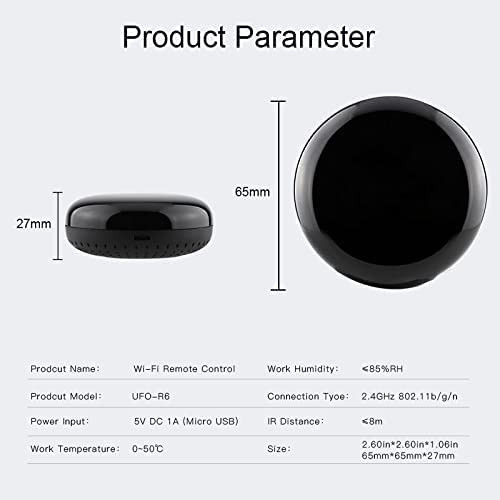 سنسور کنترل IR ﻫﻮﺷﻤﻨﺪ پرتابل وای فای MOES مدل: UFO-R6-MS