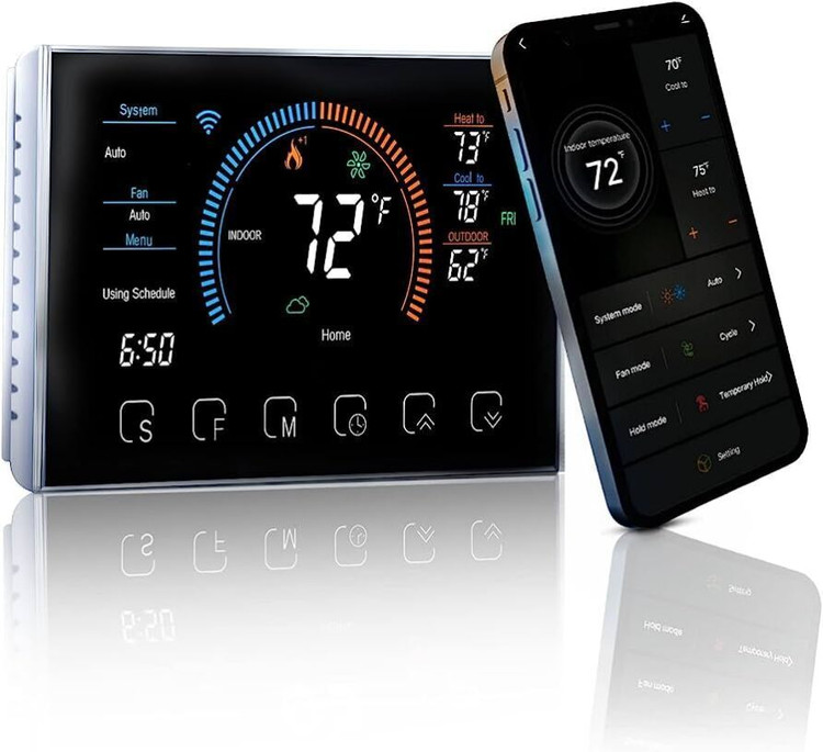 ﺗﺮﻣﻮﺳﺘﺎت ﻓﻦ کوﺋﻞ ﻫﻮﺷﻤﻨﺪ وای فای MOES مدل: WHT-8000-AL