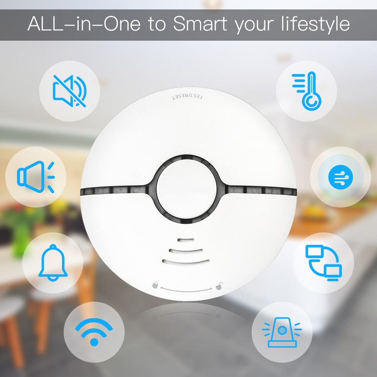 سنسور دود هوشمند وای فای WSS-S-SSD-A-EN برند MOES