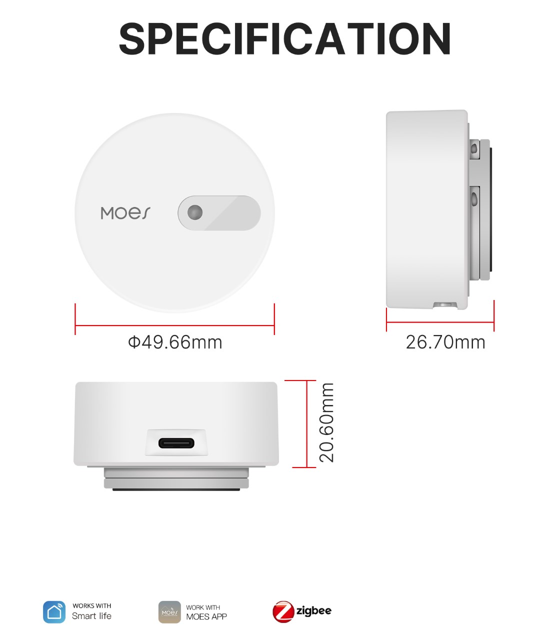 سنسور حضور هوشمند زیگبی ZSS-LP-HP02 برند MOES