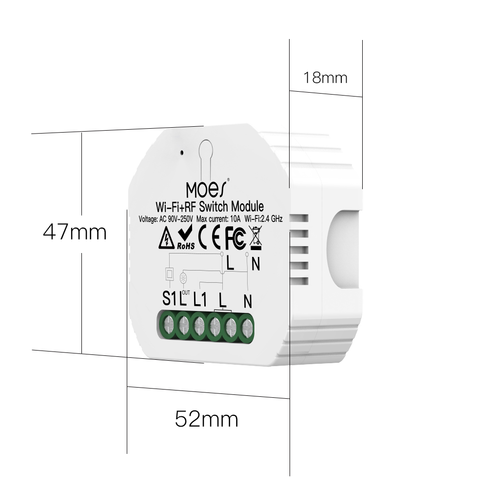 رله هوشمند زیگبی و RF تویا دو پل MS-104BZR برند MOES