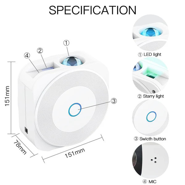پرژکتور و رقص نور هوشمند کهکشانی و لیزر MOES - Wifi