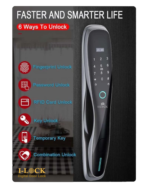 دستگیره هوشمند موتورایز با ریموت و تشخیص رمز برند I-LOCK مدل S7