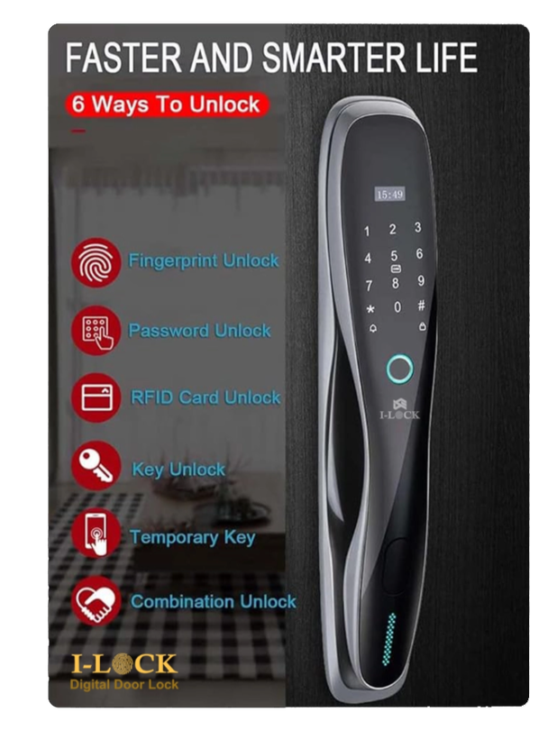 دستگیره هوشمند موتورایز با ریموت و تشخیص رمز برند I-LOCK مدل S7
