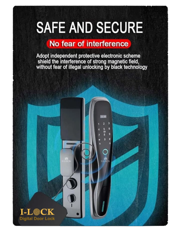 دستگیره هوشمند موتورایز با ریموت و تشخیص رمز برند I-LOCK مدل S7