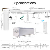 ست پرده هوشمند دارای ریل قابل تنظیم تا 3.20 متر وای فای _ MOES