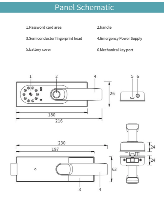 دستگیره هوشمند پارتیشنی _ فرودگاهی بدون دوربین برند I-LOCK مدل P2