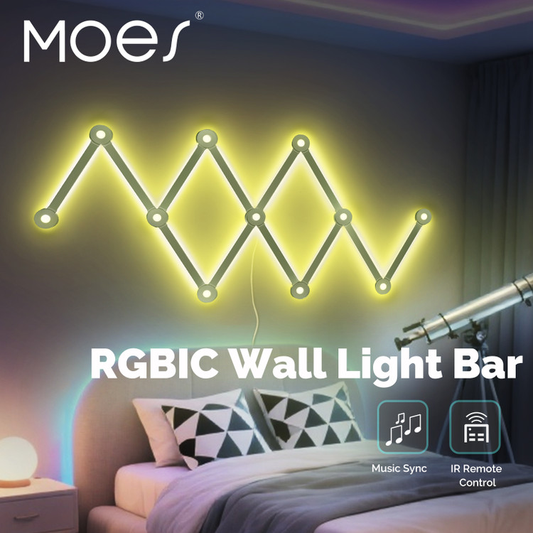 لایت بار RGB هوشمند MOES مدل IL-SL-6P-RIC - نصب میزی