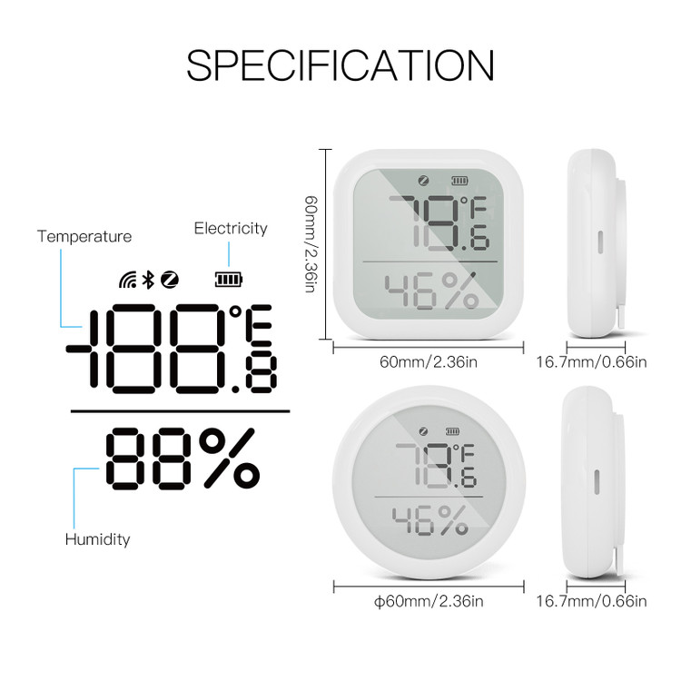 سنسور هوشمند دما و رطوبت MOES (با صفحه نمایش) Zigbee