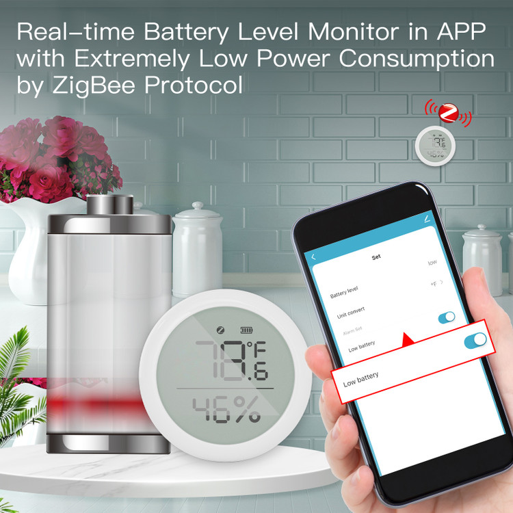 سنسور دما و رطوبت MOES (با صفحه نمایش) Zigbee مدل ZSS-KB-TH-C